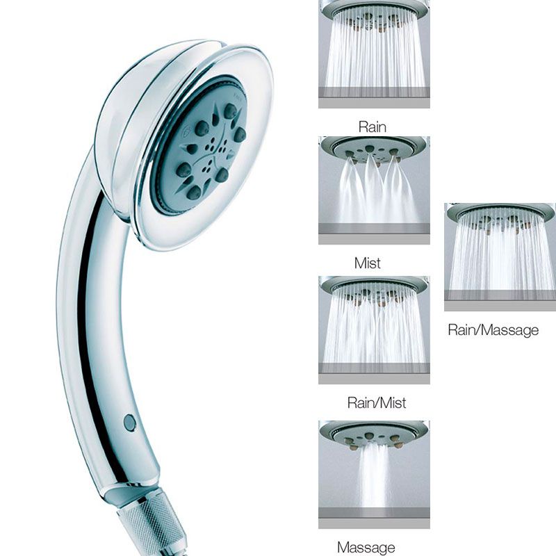 Лейка для душа, ручная, 5 видов струи, (цв.хром), AMBRA Bossini