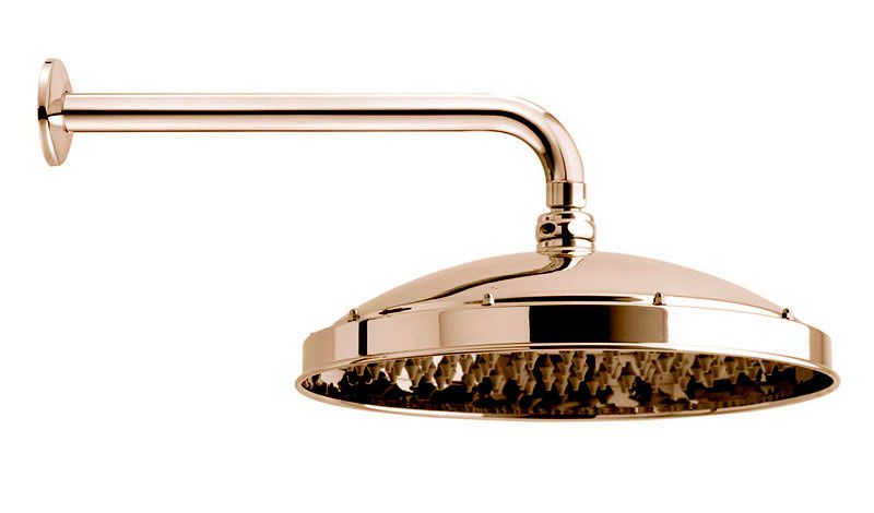 Душ верхний, стационарный, лейка d 30см, настенный монтаж, (кронштейн 48,5см, розетка в компл.), (цв.бронза), RETRO ANTIKAL d 300 Bossini ZZ