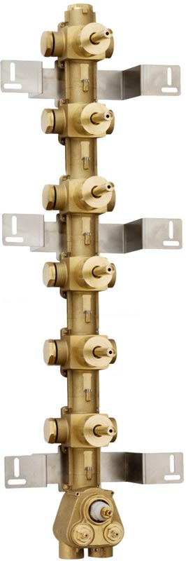 Внутренняя часть встраиваемого смесителя для душа, на 6 потребителей, Bossini ZZ