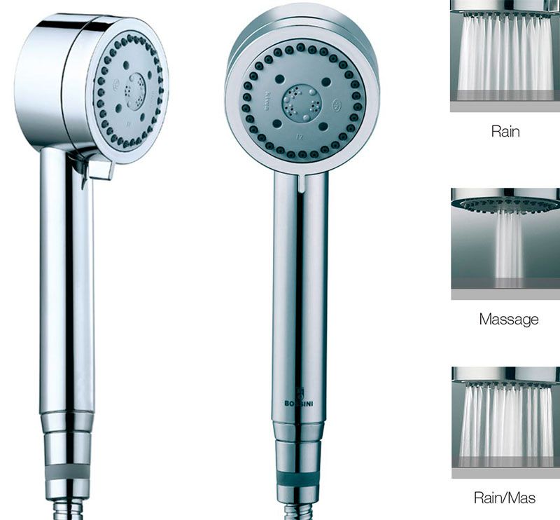 Лейка для душа, ручная, 3 вида струи, (цв.хром), CYLINDRICA/3 Bossini ZZ