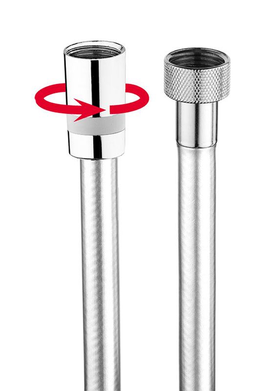 Шланг для душа, пластиковый с гладкой поверхностью под металл, с защитой от перекручивания, 2000мм, G1/2, (цв. хром), CROMOLUX Bossini ZZ