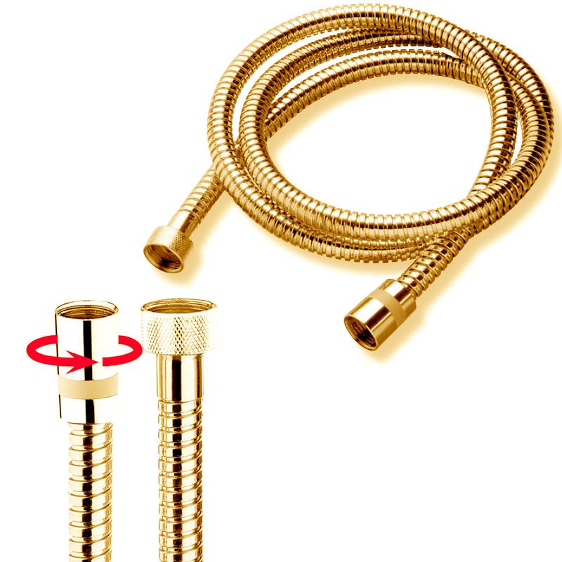 Шланг для душа, с защитой от перекручивания, 1750мм, G1/2, (латунь цв. золото), DOPPIA AGGRAFFATURA Bossini ZZ