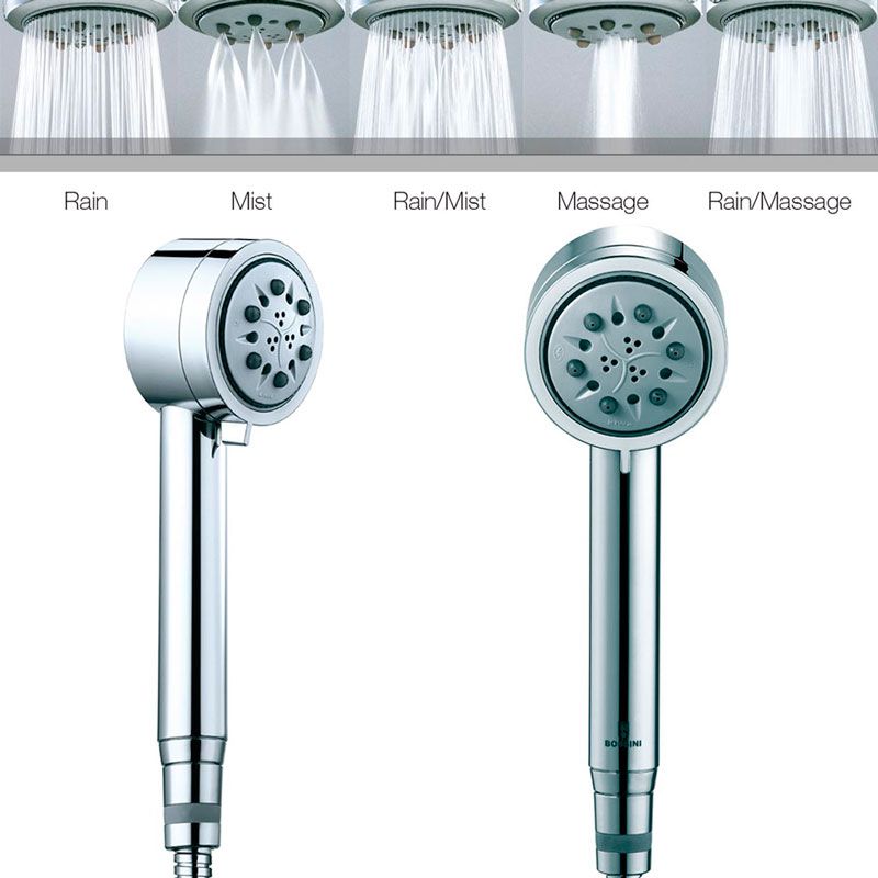 Лейка для душа, ручная, 5 видов струи, (цв.хром), CYLINDRICA/5 Bossini ZZ