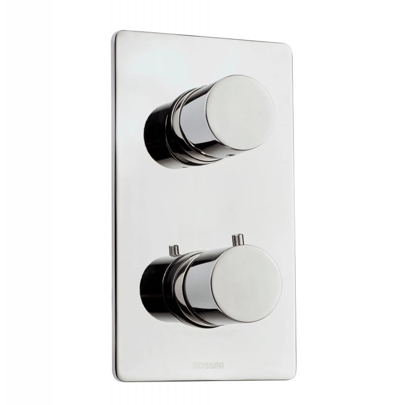 Смеситель термостат д/д, встр.в стену, на 2 потребителя, (внешняя часть, БЕЗ внутрен.части арт.Z00101000), (цв.хром), Bossini ZZ