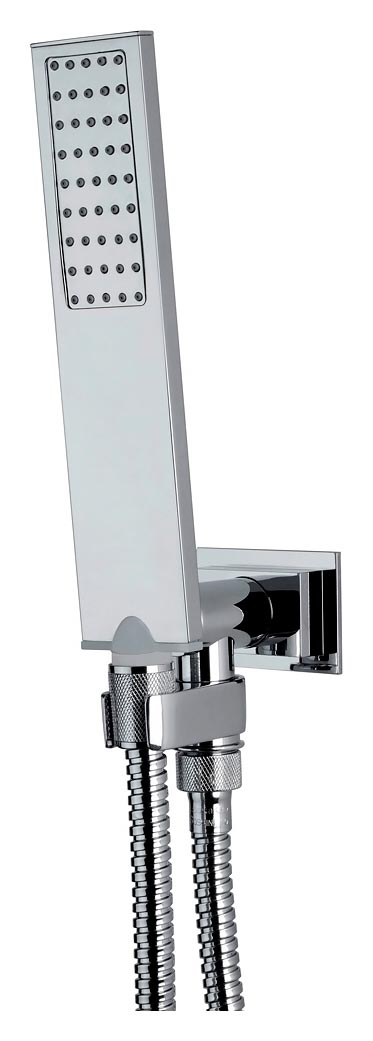 Душевой комплект (лейка, шланг 1500мм, кронштейн с выходом воды 1/2), (цв.хром), Bossini ZZ