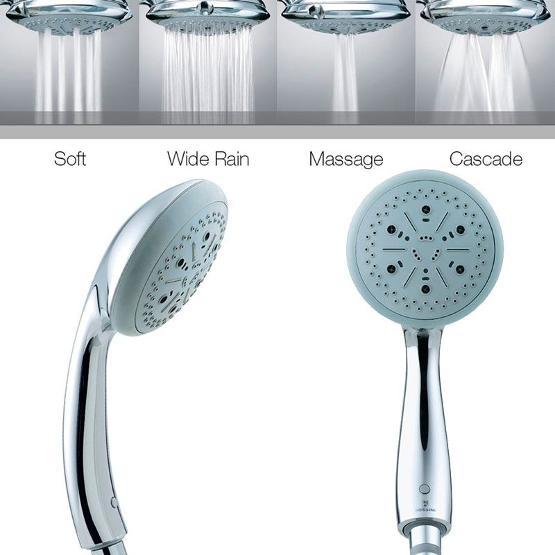 Лейка для душа, ручная, 4 вида струи, (цв.хром), OCEAN4-GOM Bossini ZZ