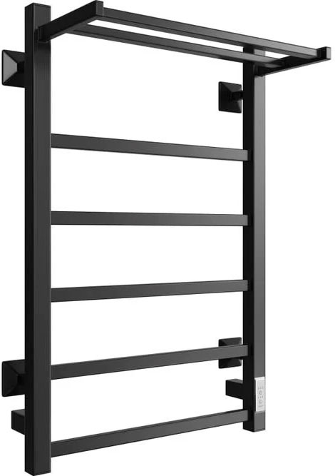 ОБРАЗЕЦ  Полотенцесушитель электрический с полкой 80х50 см, скрытый монтаж, цв. черный матовый KL