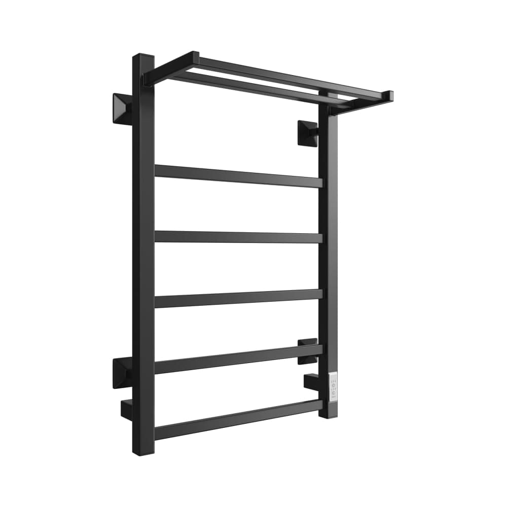 Полотенцесушитель электрический с полкой 80х50 см, скрытый монтаж, цв. черный матовый KL