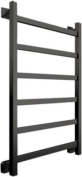 Полотенцесушитель водяной 80х50 см, подключение универсальное, цв. черный матовый, KL