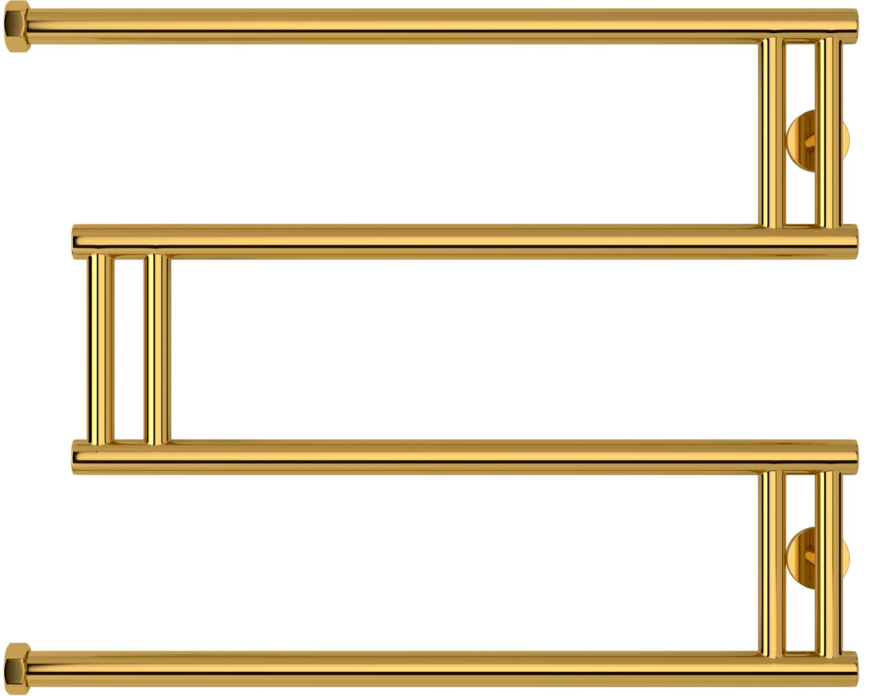 Полотенцесушитель "Hi-Tech" 500*650 мм. M-вид , подключ. 1", в компл. 2 телескоп.кроншт., цв.золото ZZ