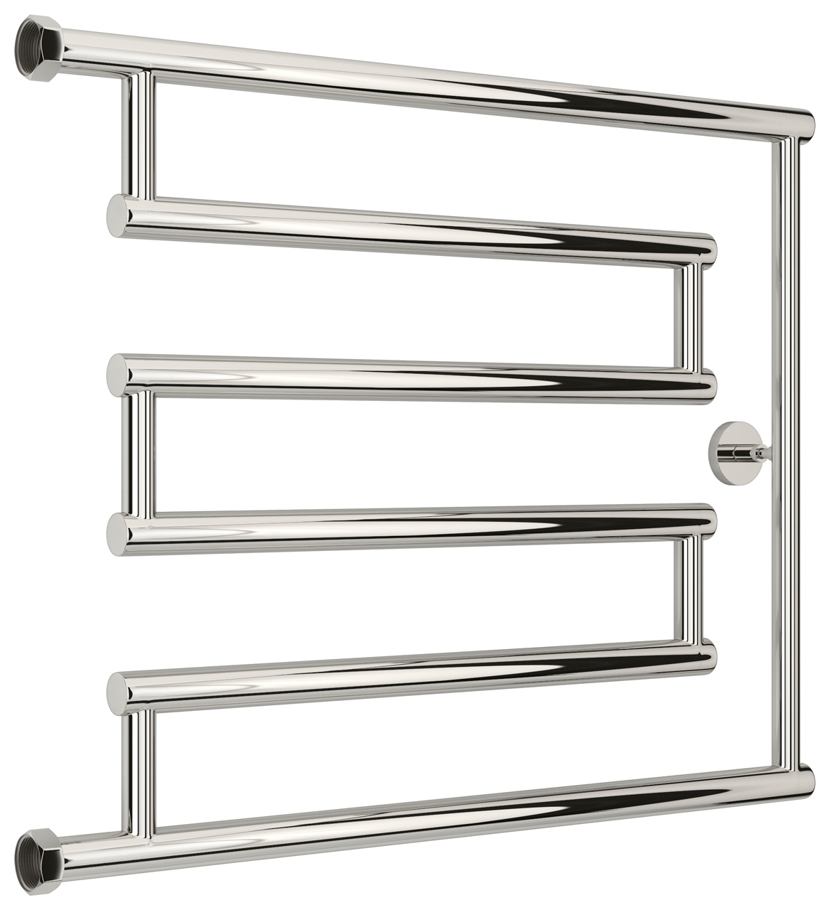 Полотенцесушитель водяной High-Tech model "L+" 500х650  подключ.вертикальное/правое, цв. хром, ZZ