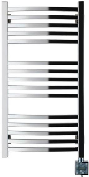 Полотенцесушитель "Аркус" 800*400 мм, электрический, пульт справа, скрытое подключение, в комплекте 4 телескоп.кроншт., цвет МУАР Темный Титан - ХРОМ