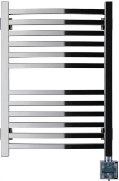 Полотенцесушитель "Аркус" 600*400 мм, электрический, пульт справа, скрытое подключение, в комплекте 4 телескоп.кроншт., цвет МУАР Темный Титан - ХРОМ