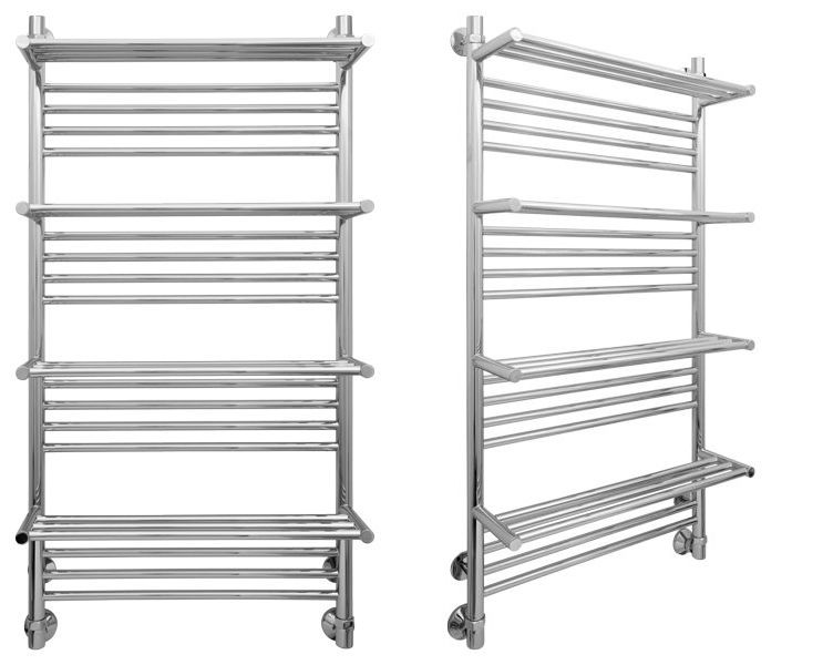 Полотенцесушитель "Богема" 1200*600 мм + 4 полки., электрический, пульт управ. справа, в комплекте 4 телескоп.кроншт. золото ZZ