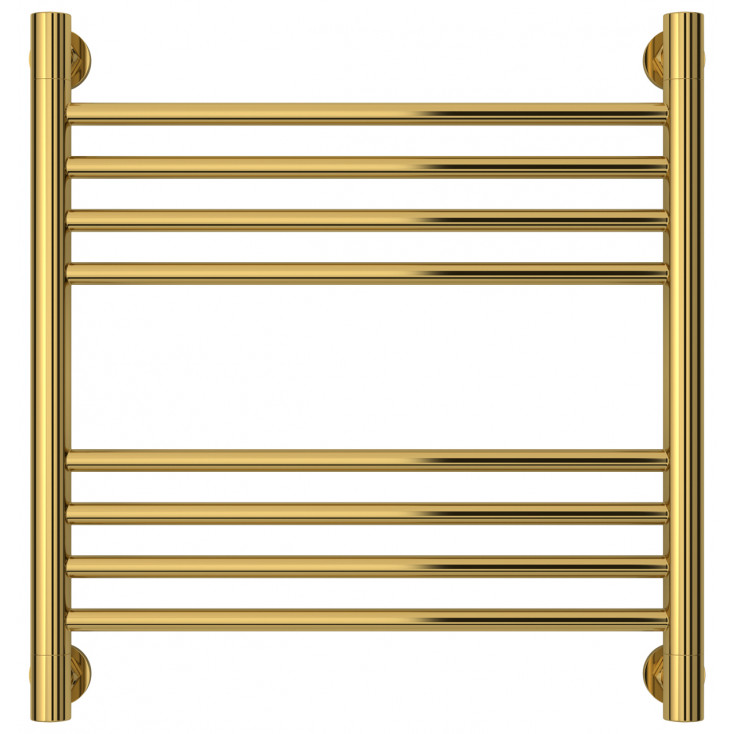 Полотенцесушитель "Богема+" 500*500 мм + прямая перекладина, подключ. 3/4, комплектующие в комплекте, цв.золото ZZ