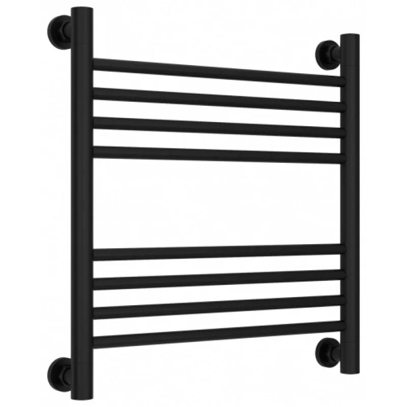 Полотенцесушитель "Богема+" 500*500 мм + прямая перекладина, подключ. 3/4, комплектующие в комплекте, цв.черный матовый ZZ