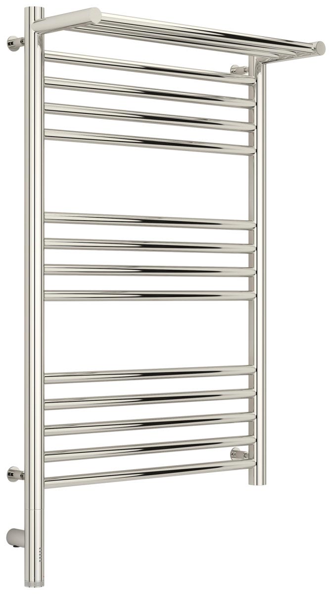 Полотенцесушитель электрический, 800х500 мм, "Богема 3.0", с полкой, скрытое подключение, блок управления слева, цв.хром ZZ
