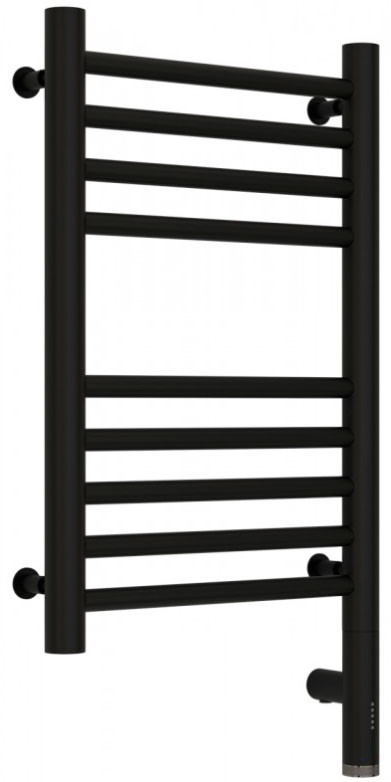 Полотенцесушитель  электрический, 500x300 мм, пульт справа. скрытое подкл. в компл., цвет черный матовый, ZZ