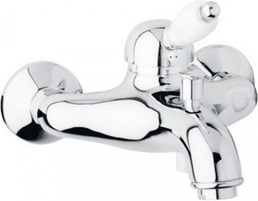Смеситель для ванны, (цв.хром, ручка цв.белый), Elite ZZ