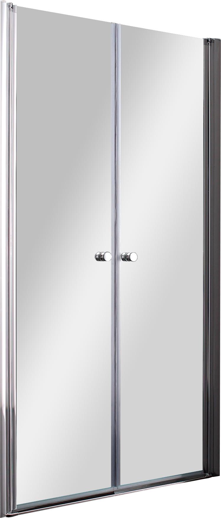 Дверь в нишу 1150хh1950мм, 2-х створчатая, распашная вовнутрь и наружу, (стекло прозрачн. 6мм, фурнит. цв.хром), Elena ZZ