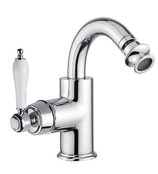 Смеситель для биде, с д/к, (цв.хром, ручка цв.белый), Aphrodite ZZ