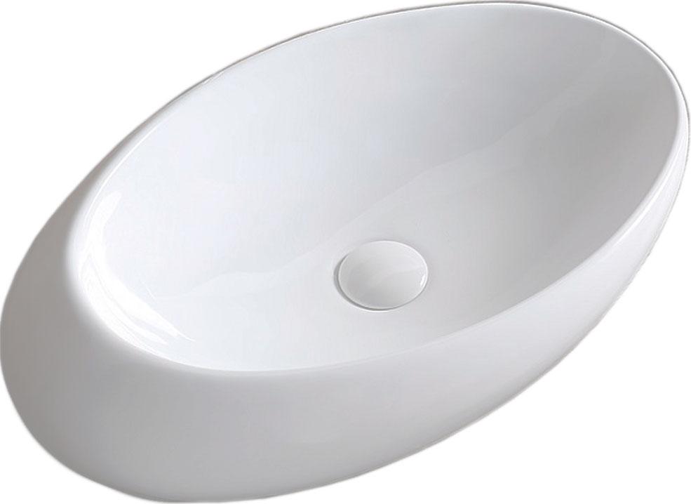 Раковина 480х300хh140мм, накладная, смещенный овал, без отв.д/смесителя, без перелива, (керамика цв.белый), Cerutti SPA ZZ