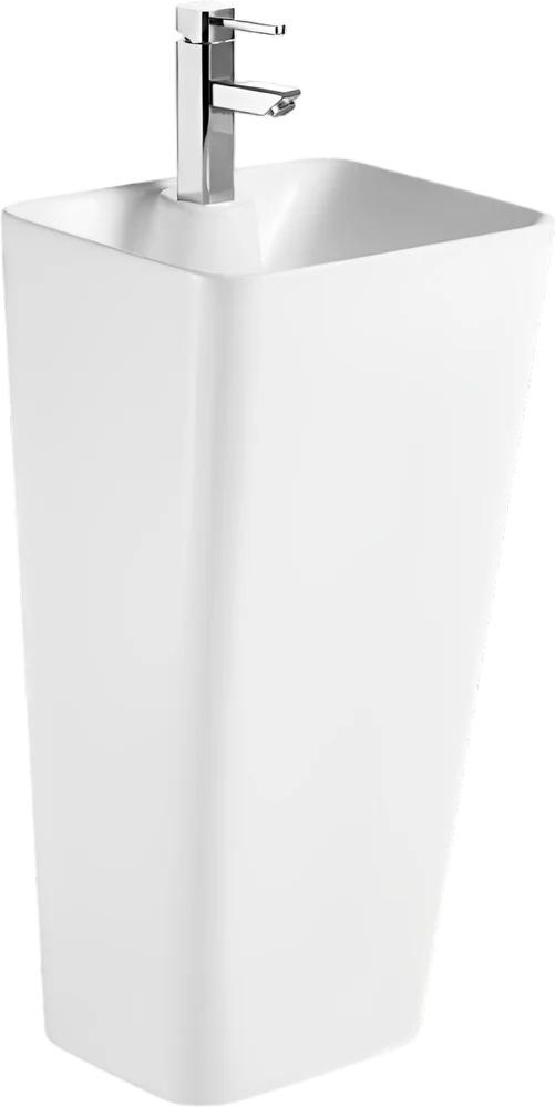 Раковина 430х360хh830мм, напольная, прямоуг., c отв.д/смес., без перелива, крепеж в компл., (керамика цв.белый), Dorris ZZ