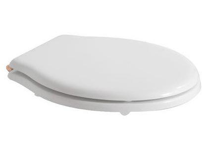 Сиденье для унитаза, с микролифтом, (полиэстр цв. белый, крепления цв. золото) Paestum ZZ