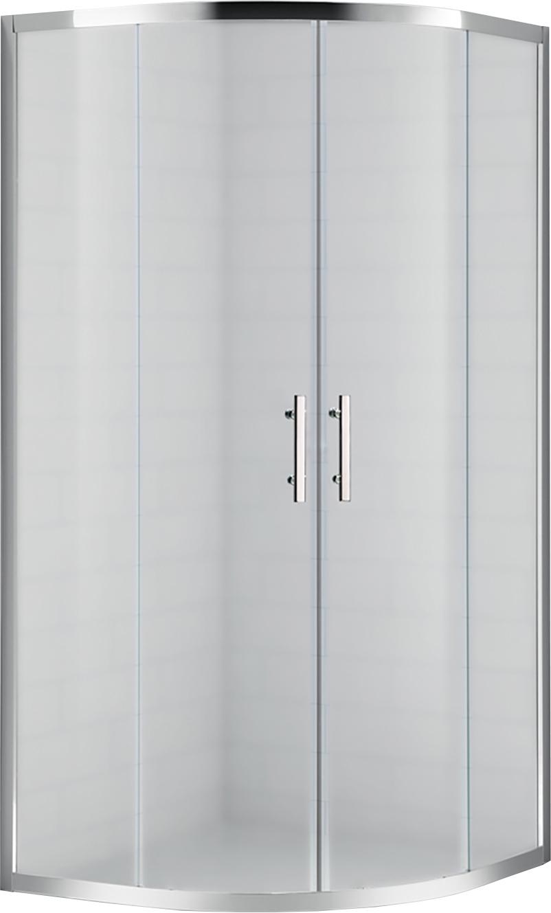 Душевой уголок 900х900хh1900мм, 1/4 круга, R550мм, 2 сдвиж.дверцы с 2 неподв. сегм., вход 550мм, (стекло текстурн. Punto 6мм, фурн.цв.хром), Eco ZZ