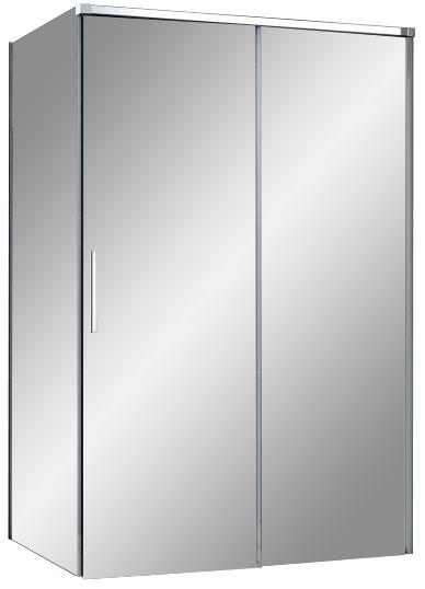 Душевой уголок 1300х800х1950мм, правый/левый, (стекло прозрачное 8мм, фурнитура цв.хром), Duet Soft-M ZZ