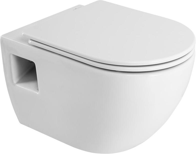 Унитаз подвесной, безободковый 365х510x360мм, сиденье с микролифтом в компл., Eco ZZ