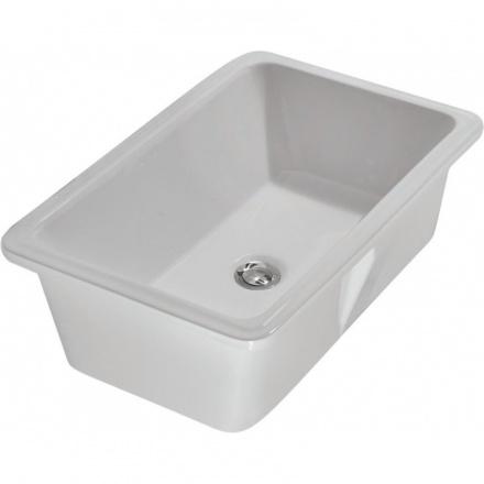 Раковина под столешницу 60х40хh19см, с переливом, без отв-я под смеситель, крепеж в комплекте, цвет белый, Cortona ZZ