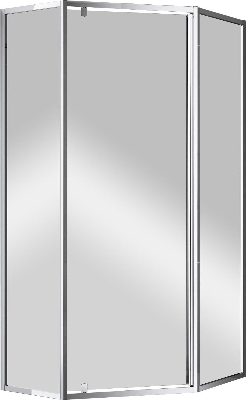 Душевой уголок 900х900хh1900мм, пятиугольн., дверь с 2 неподв. сегментами, вход 585мм, (стекло прозрачное 6мм, фурн.цв.хром), Eco ZZ