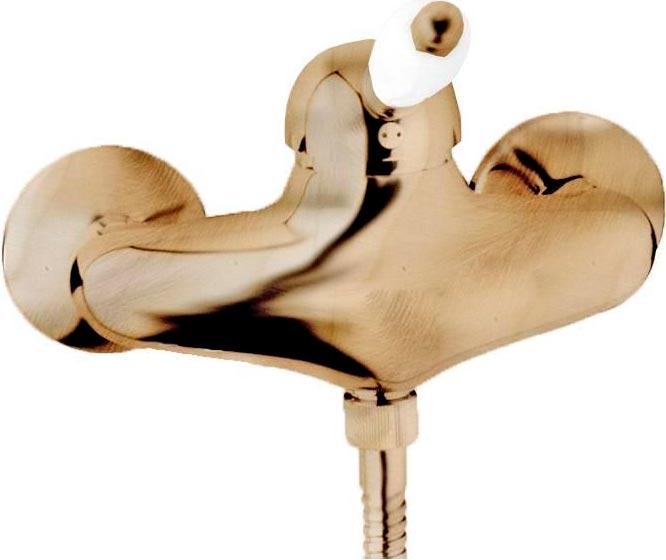 Смеситель для душа, (цв.бронза, ручка цв.белый), Elite ZZ