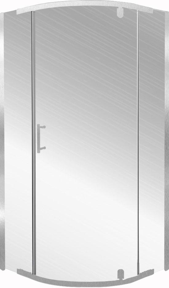 Душевой уголок 900х900хh1950мм, 1/4 круга, (стекло прозрачн.5мм, фурн.цв.хром), Korra ZZ