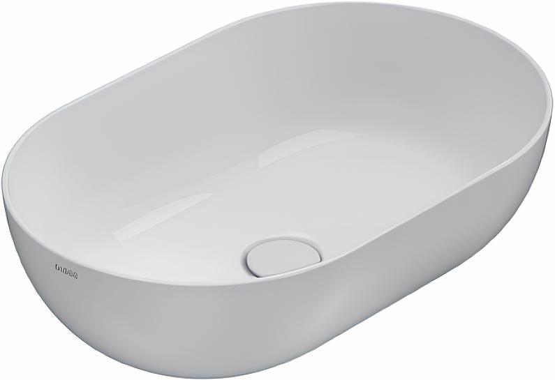 Раковина накладная на столешницу, овальная 540х360хh160мм, без отв.д/смесит., без перелива, T-Edge ZZ