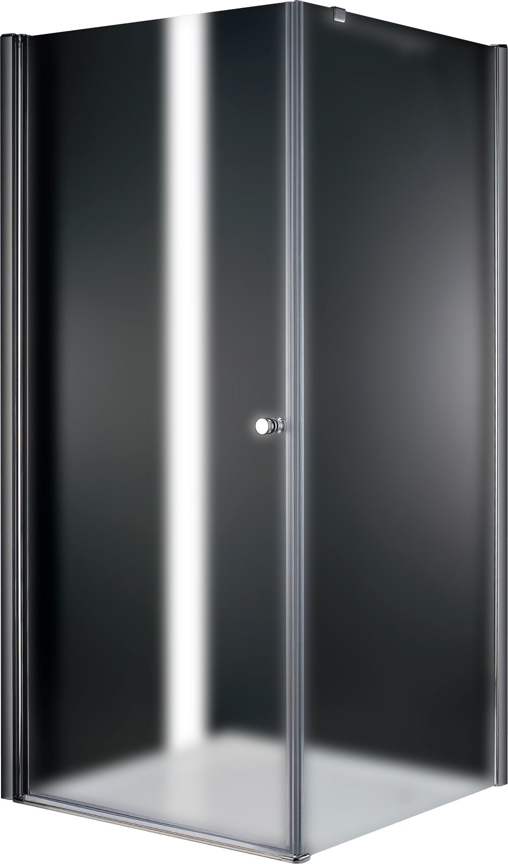 Душевой уголок 1000х1000хh1950мм, квадратный (петли слева), 1 распаш. дверь с боковой стенкой, (стек.текстурное Punto 6мм, фурнит. цв.хром), Elena ZZ