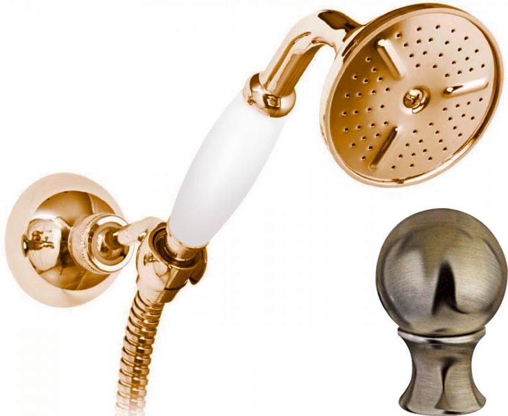 Ручной душ (шланг и держатель в компл.) (цв. бронза), Cezares ZZ