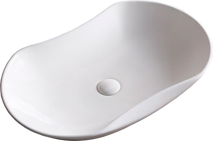 Раковина 670х415хh125мм, накладная, усеченный овал, без отв.д/смесителя, без перелива, (керамика цв.белый), Cerutti SPA ZZ