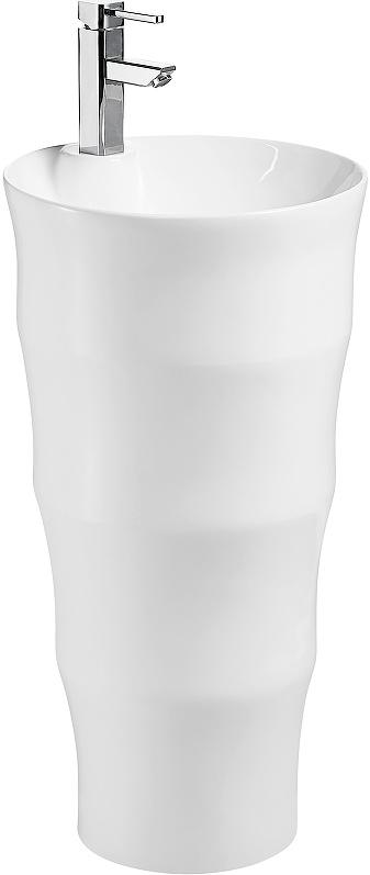 Раковина 420х420хh830мм, напольная, круглая, c отв.д/смес., без перелива, крепеж в компл., (керамика цв.белый), Marco ZZ