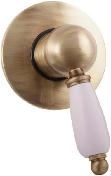 Смеситель для душа, встраиваемый в стену, (цв.бронза, ручка цв.белый), Elite ZZ