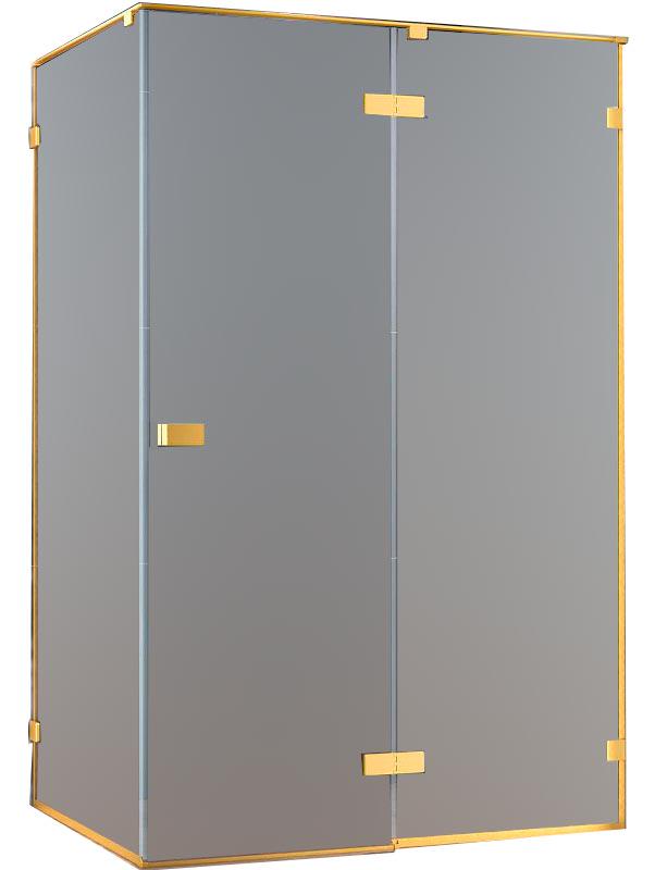 Душ.уголок 1200х1000хh1970мм, прямоуг., распашная дверь с неподв.сегм. и бок.стенкой, Прав/Левый, (стекло прозр.8мм, проф.цв.черный), Bellagio ZZ