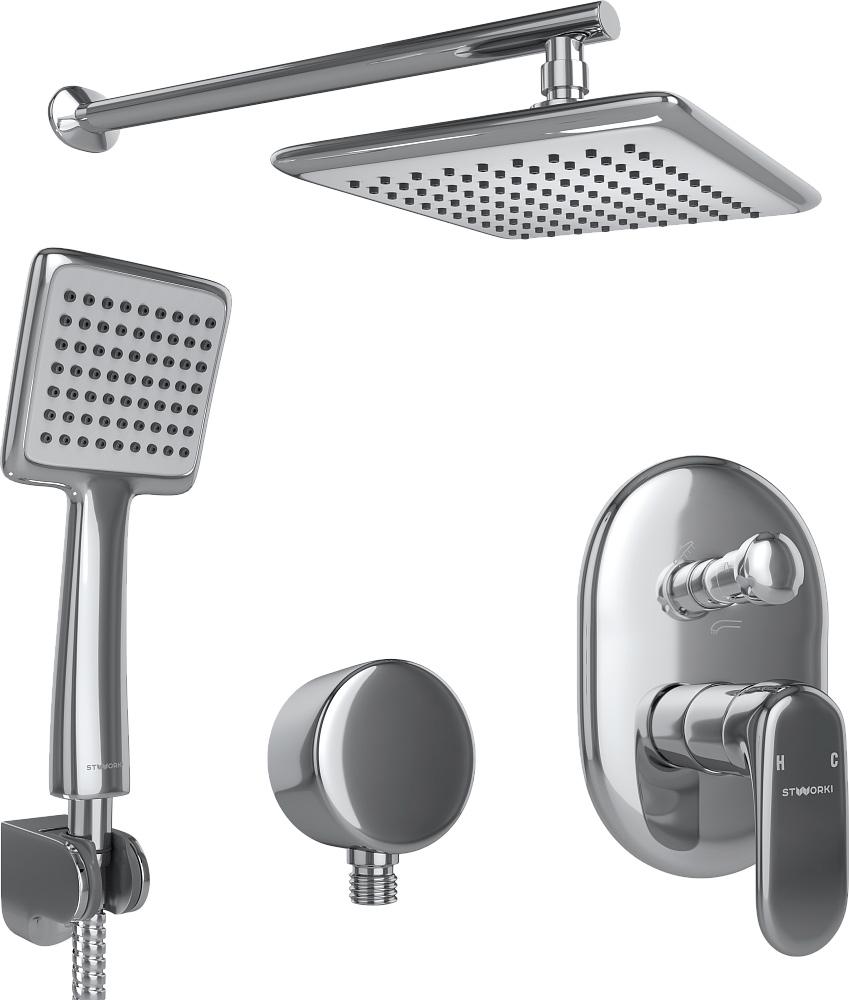 Душевой комплект STWORKI Алта HDA1814YR3 С ВНУТРЕННЕЙ ЧАСТЬЮ, цвет хром ZZ