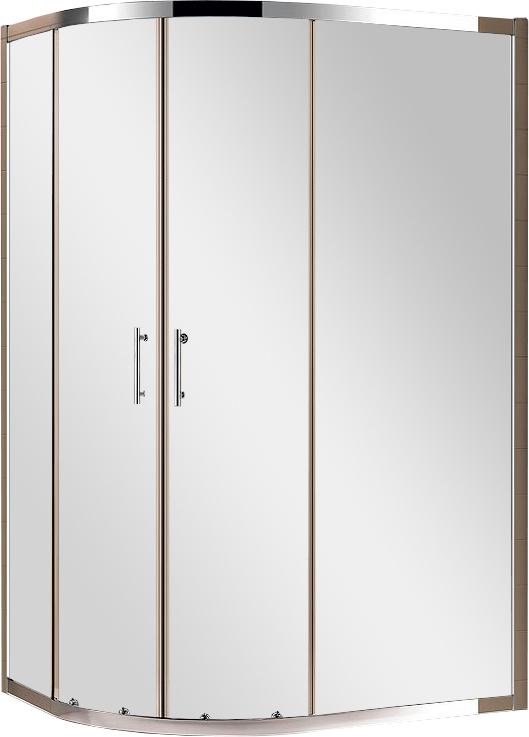 Душ.уголок 1200х100хh1900мм,R550,ассиметричный, 2 раздвижн.двери с 2 непод.сегм, Правый/Левый, вход 520мм,(стекл.прозрачн.6мм,фурнит.цв.хром), Eco ZZ