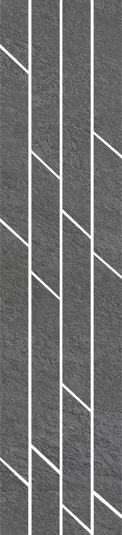 Бордюр Гренель серый темный мозаичный|9.8x46.8