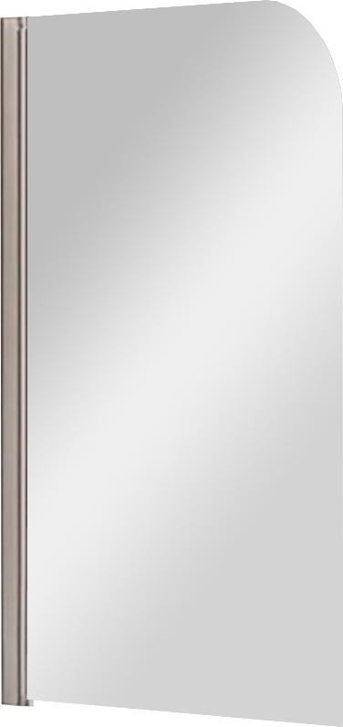 Штора на ванну, поворотная, 1 секционная, 800хh1400мм, крепление СПРАВА/СЛЕВА, (проф.цв.хром, стекло 6мм прозрачное), Eco ZZ