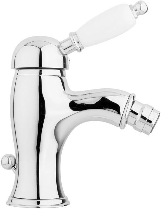 Смеситель для биде, с д/к, (цв.хром, ручка цв.белый), Elite ZZ