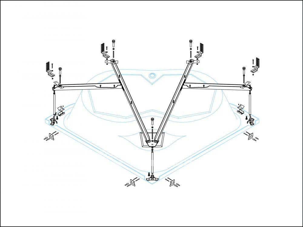 Каркас металлический для угловой ванны, CETINA-140-MF, ZZ