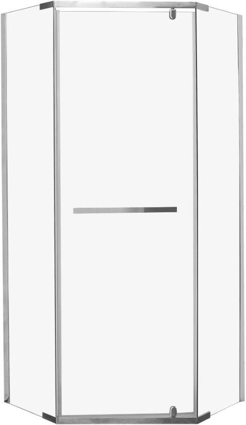 Душ.огражд. трапеция 900х900хh1950мм, распаш.дверь с боков.стенками, правое/левое, (стекло прозр.6мм, фурнит.цв.хром), CHIKA ZZ