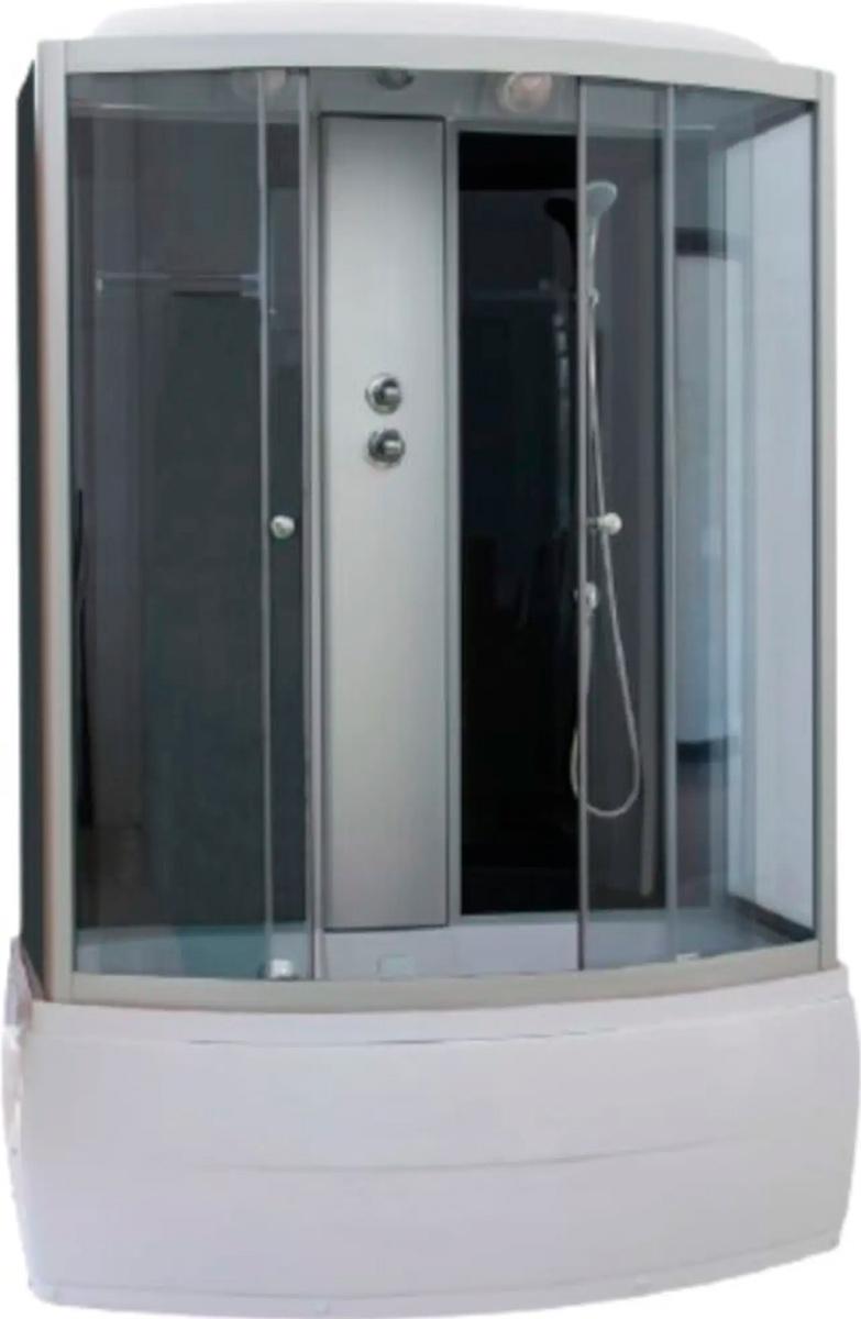 Душевая кабина170х75хh215см, прямоуг, поддон, сифон, верхний, ручной душ, излив, смесит., стекло тонир/черное 4мм, бок.стенки, крыша, CNE170 PARLY ZZ